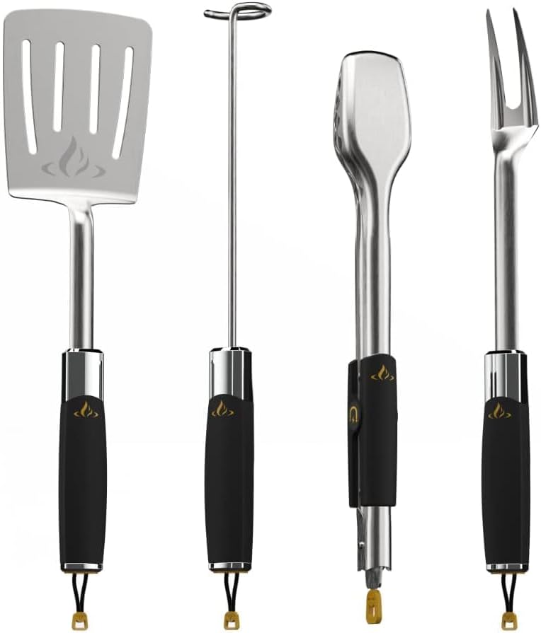 HALO Prime Essential Pellet Grill Kit | Heavy Duty Stainless Steel Cookware | Barbecue Tool Set | 4 piece Set |