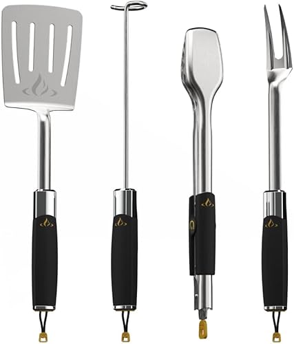 HALO Prime Essential - Kit de parrilla de pellets Utensilios de cocina de acero inoxidable resistente Juego de herramientas para barbacoa Juego