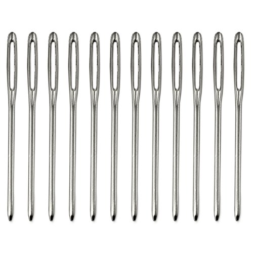 Näh-Nadeln / Stopf-Nadeln im 6er Set, mit extra großem Auge, Stick-Nadel, Steck-Nadel, Farbe: Silber Cover