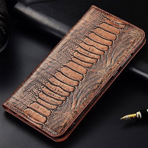 Étui portefeuille Samsung Galaxy S21 Ultra en cuir véritable marron