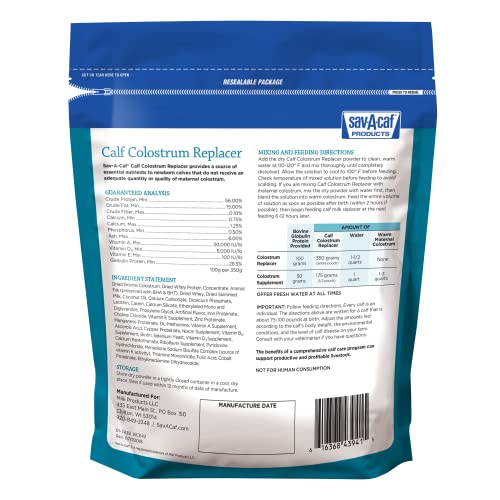 Image of Milk Products 633176 Sav-a-CAF Colostrum Replacer 100, 350G