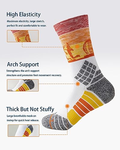Mens Athletic Compression Crew Socks Sports Cushioned Elite Basketball Socks Grip Running Sock 3 Pairs（9-13）3