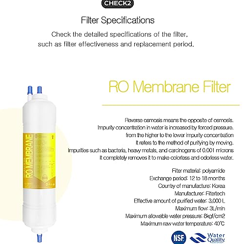 Membrana RO FilterTech 150GPD con filtro de ósmosis de 11 pulgadas 4
