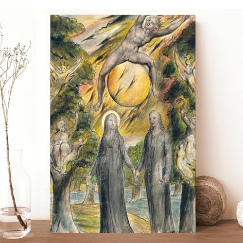 Impression toile William Blake soleil colère déco murale bureau 30x45 - 3