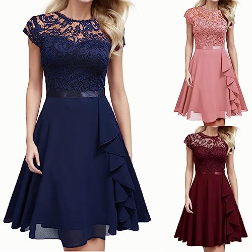 Robe de soirée courte pour mariage chic et cérémonie élégante à manches courtes