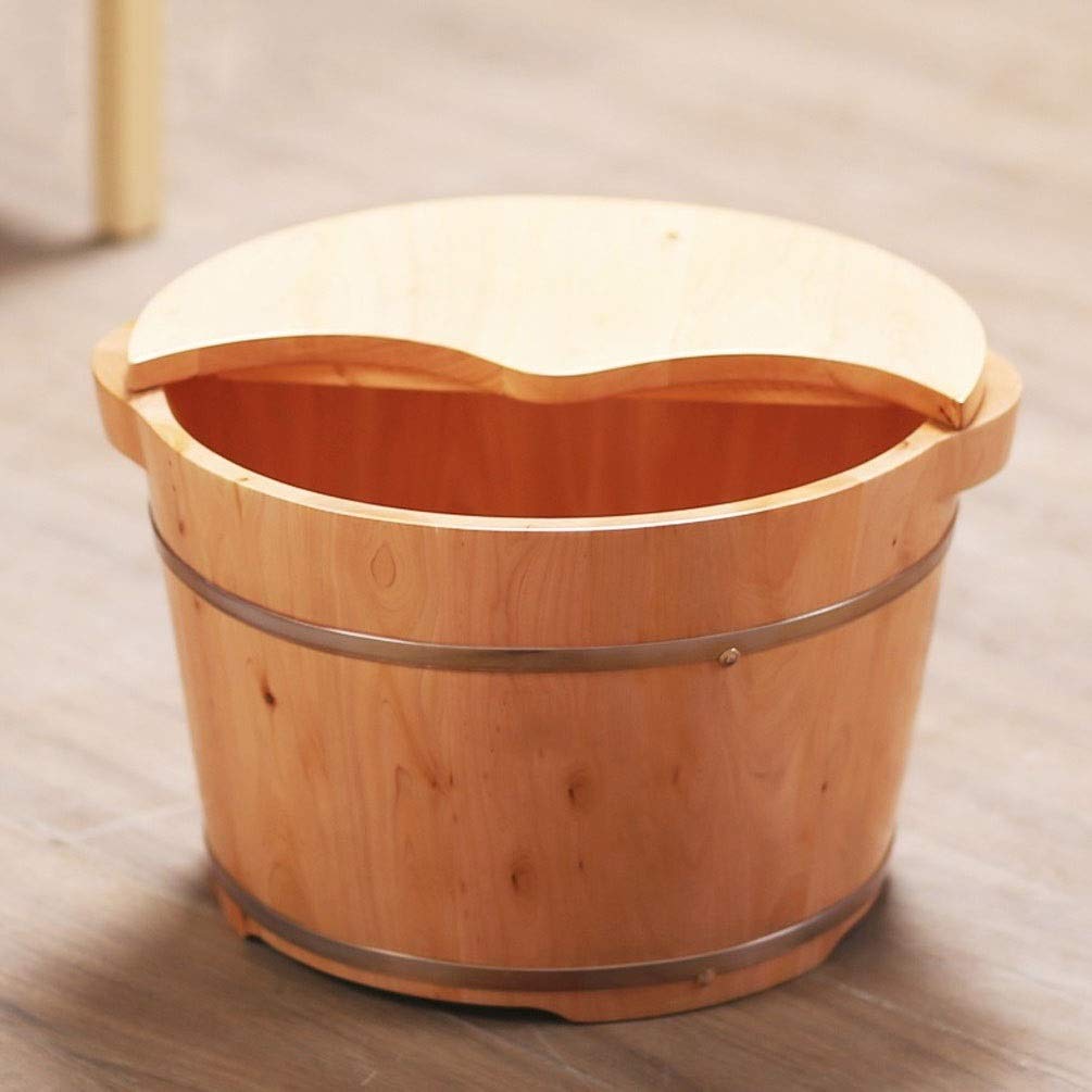 Balneario de madera con forma de barril para pies grandes, spa relajante, bañera de pies para remojar los pies, cubo de pie de material grueso. Lucky Star
