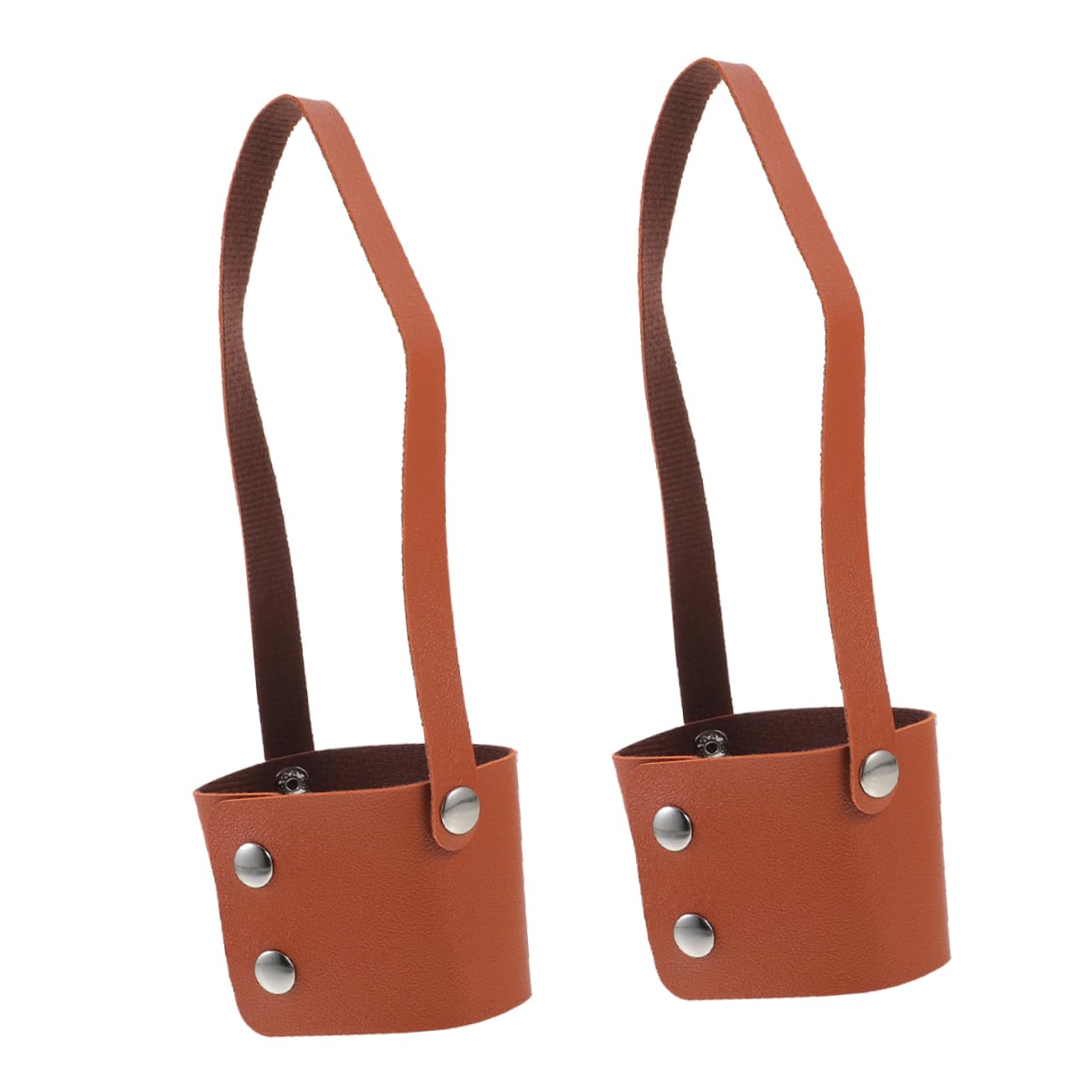 CIYODO 2Pcs Faux Cup Carrier with Shoulder Strap Insulated Drink Holder for Milk Tea Cups Stylish Drink Caddy for Outdoor Use Black Color for Work and Picnics