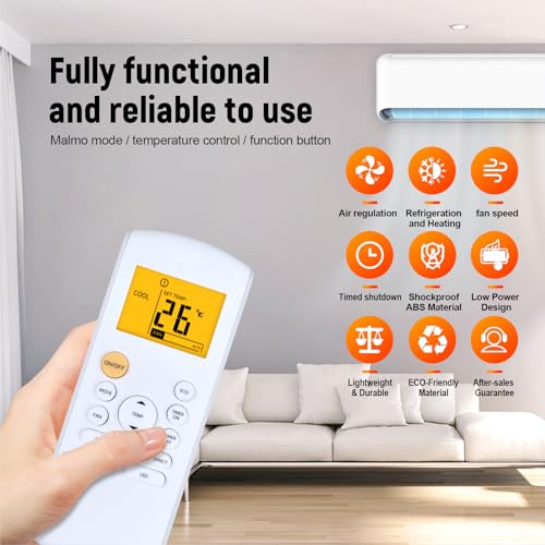 Télécommande pour climatiseur Midea et MRcool compatible avec le modèle RG57A6 BGEFU1 - 6