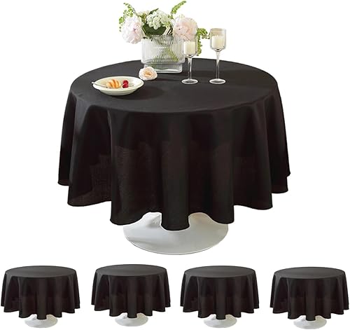 Craft And Party Paquete de 5 manteles redondos de alta calidad de 90 pulgadas a granel, resistente a las arrugas y lavable a máquina, mantel para el Craft And Party Paquete de 5 manteles redondos de alta calidad de 90 pulgadas a granel, resistente a las arrugas y lavable a máquina, mantel para el
