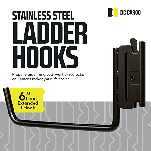 E Track Ladder Hooks 8-Pack – Flat J Hook Wall Hanger view 3