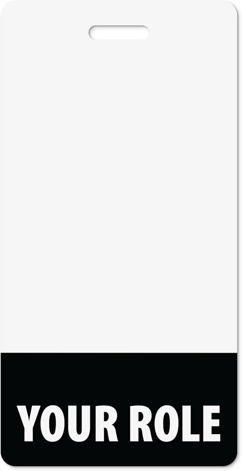 Custom Badge Buddies Black Vertical ID Backer Cards (100 Pcs) - Double Sided Print - Durable and Water Resistant - Ideal for Nurses, Doctors