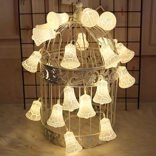Image of Xenith 14 LED Crackle Jingle Bell Shape Pastel Fairy String Lights for Baby Kids Room Diwali Christmas Festival Birthday Wedding Party Indoor Outdoor Garden Decoration (Warm White, 3.5 Meter)
