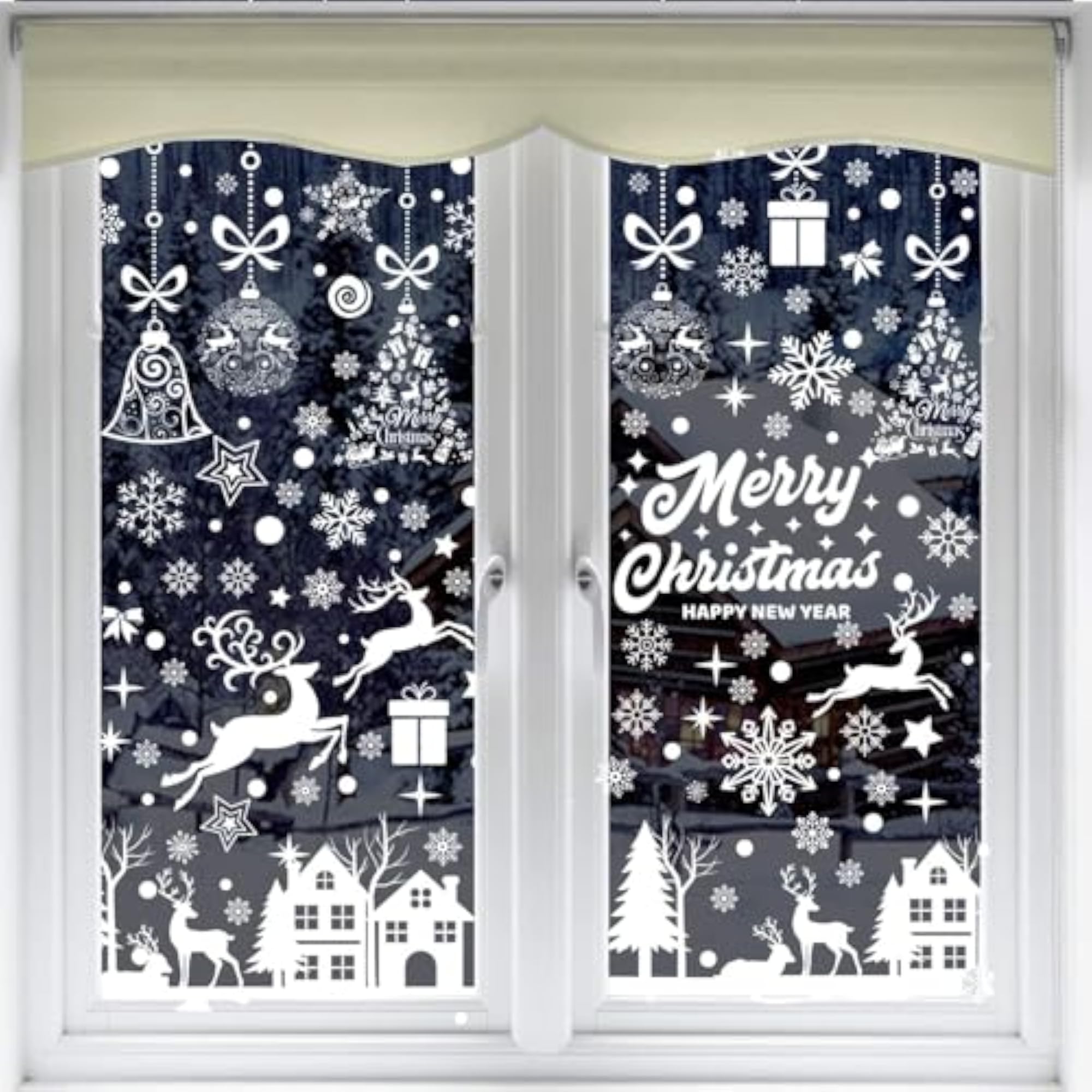 193PCS Christmas Window Stickers, Double Sided Xmas Window Sticker