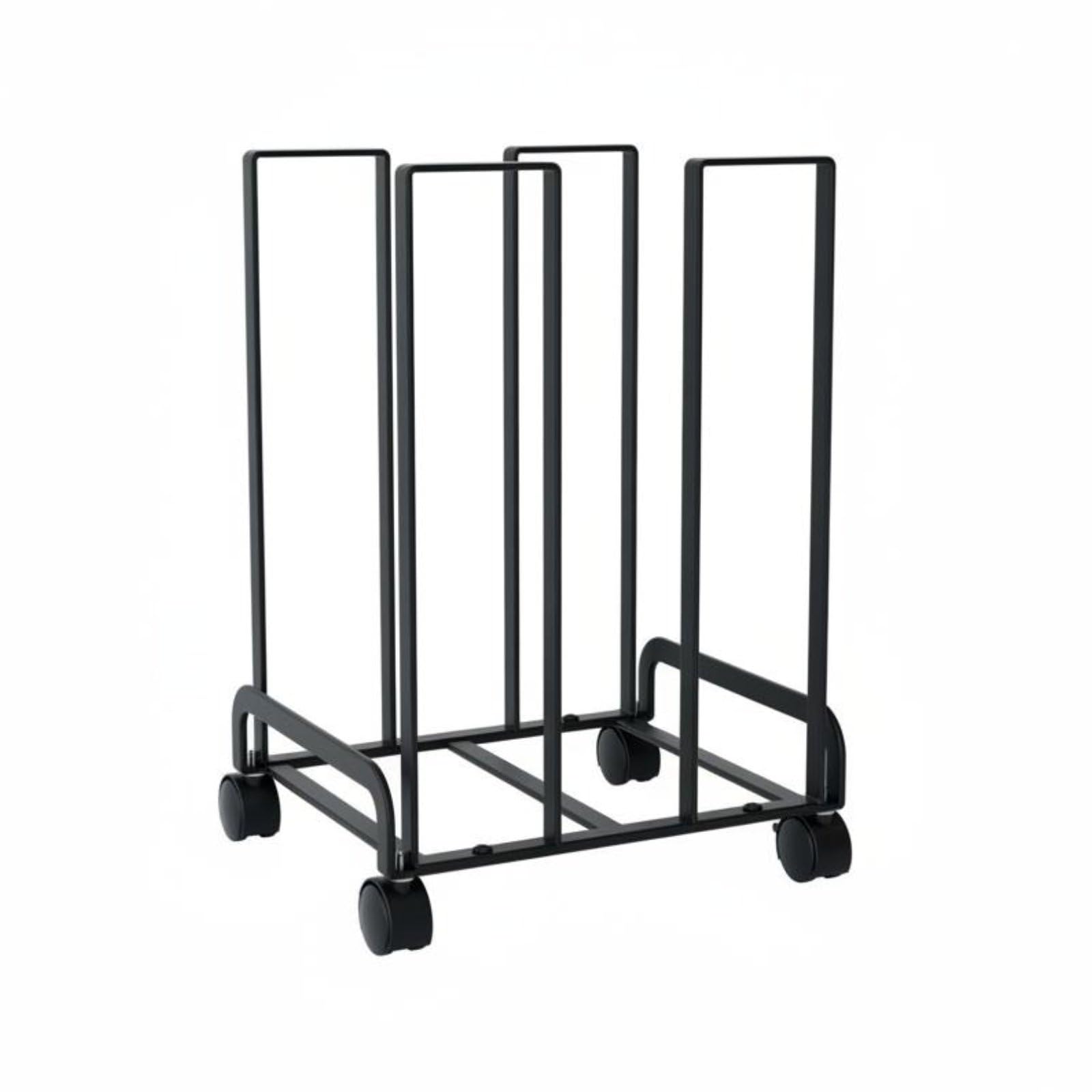 Harilla Carrello Porta Cartoni Scaffale Supporto Organizzatore Ripiano Struttura in Acciaio al Carbonio Antiflesso con Ruote a Rotazione Completa per Mobilità, Nero