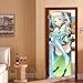 Produktbild BXZGDJY 3D Türaufkleber Aufkleber 95X215Cm Bunte Kunst Des Japanischen Kimonomädchens Applikationen Selbstklebende Tür Tapete Poster Bild Haustür Dekoration
