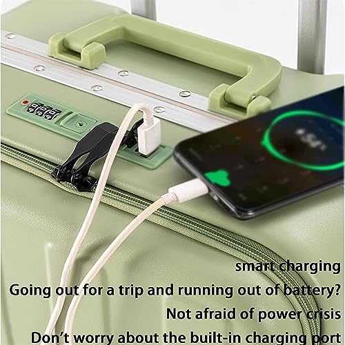 Carry-on Suitcase Luggage Suitcases with Charging Port Luggage Expandable Combination Lock Luggage Carry-on Suitcases Carry On Luggages,White-20inch (Yellow 22inch)2