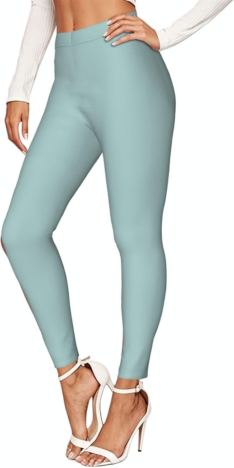 Grassland Green Stretch Leggings,Opaque Printed Pants for Workout | Tummy control,Comfortable and breathable,Not tie your legs tightly
