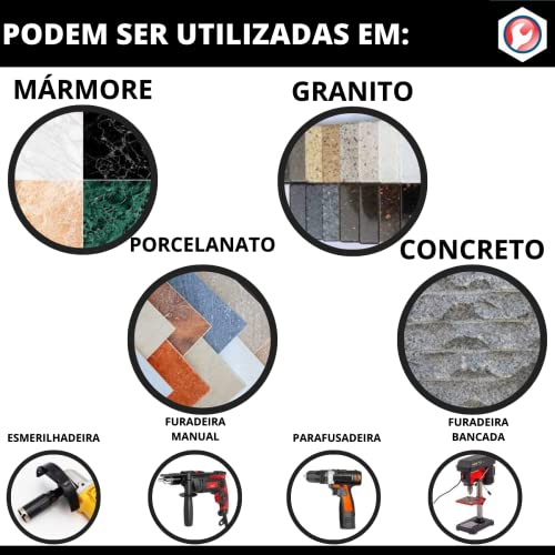 Broca Serra Copo Diamantada 32mm Mármores Granitos Porcelanato Alvenaria Ardósias Pedras Decorativas