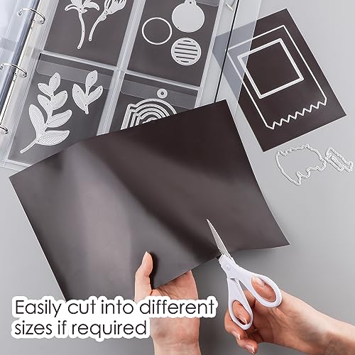 Image of 31Pcs /set A4 Die Storage Book Binder, 11.x8.3 Inch 10 Pcs 0.3mm Thickness Magnet Sheets for Dies Storage with 1 Pocket Folder and 20 Inserts Pages 1 /2 /3 /4 Grids Pockets,Dies Stencil Organizer (Orange)