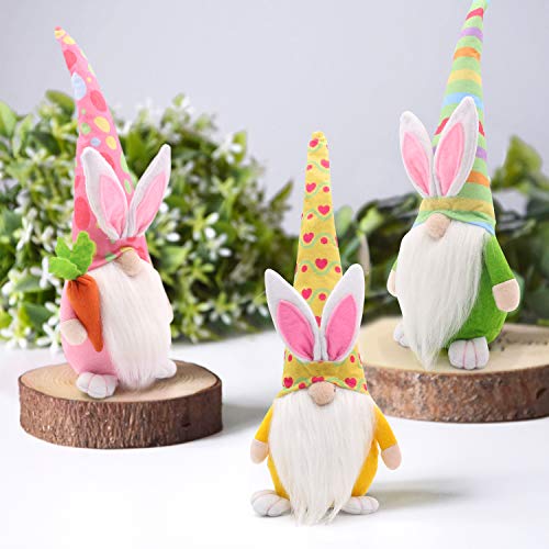 Set of 3 Easter Bunny Gnomes Decor Girl Room Decor Gifts Nordic Swedish Nisse Scandinavian Tomte Elf Dwarf Home Household Ornaments