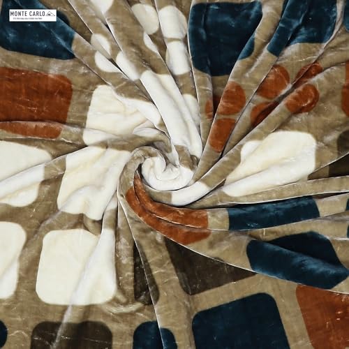 Image of Monte Carlo Heavy Winter Double Bed Blanket Bennett 2 Ply 691 GSM | 3.5 KG (Width 2.20 M X Length 2.40 M) Olive Green