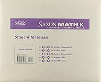 Saxon Math K: 24/32 Student Materials 2008 1600327850 Book Cover