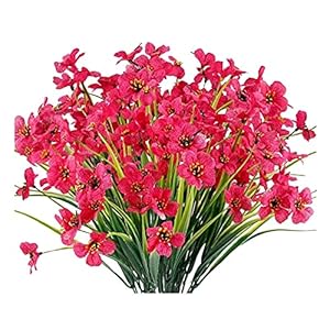 Buiten decoratieve planten 12 bundels kunstbloemen buiten nep bloemen faux plastic planten tuin veranda raamdoos…
