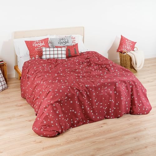 Funda nórdica Navidad 50% algodón tejida para cama de 135 con botones 2