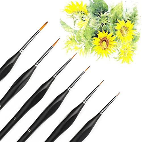 Catálogo de Sets de pinceles y brochas para comprar online. 41 HAKUKU Juego de Brochas de 6 Piezas, Brochas de Punta Súper Fina para Pintura Acrílica, Brochas de Primera Calidad para Detalles Finos, Acuarela, Pintura al Oleo, Cara, Uñas,...