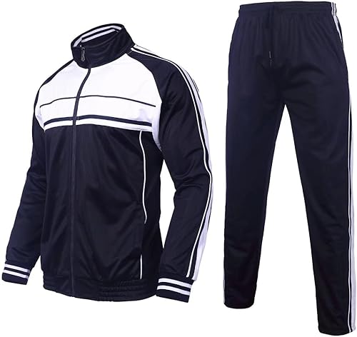 Conjunto deportivo de 2 piezas para hombre, casual para hombres altos y grandes, conjunto de traje deportivo a rayas laterales