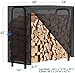 Amagabeli 4ft Firewood Log Rack with Cover Outdoor Heavy Duty Firewood Rack With Weather Resistant 600D Oxford Fabric Cover Indoor Outdoor Wood Racks for Fire Wood Holder