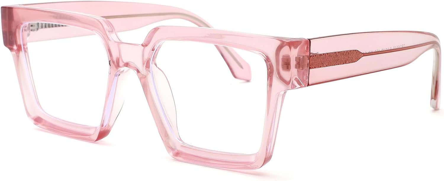 Pro Acme Oversized Square Blue Light Glasses for Men Women Fashion Rectangular Big Thick Frame UV400 Fake Eyewear