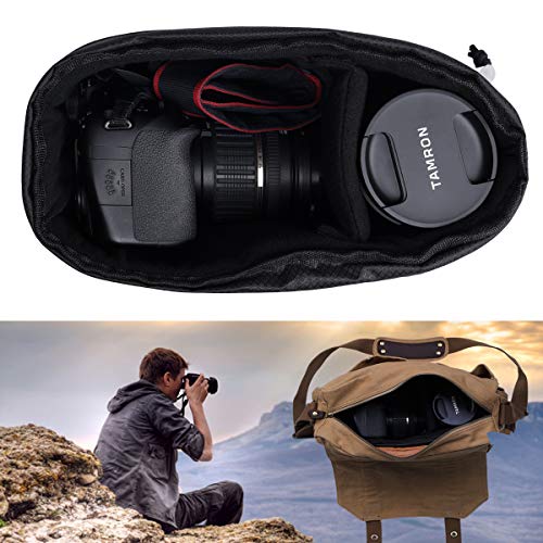 Jakago Shockproof Camera Insert Bag For Slr Dslr Mirrorless Camera Lens Flash Light Accessories Camera Pouch With Adjustable Dividers For Canon Nikon Sony Water Resistant Camera Inner Case(Black) #TOP4