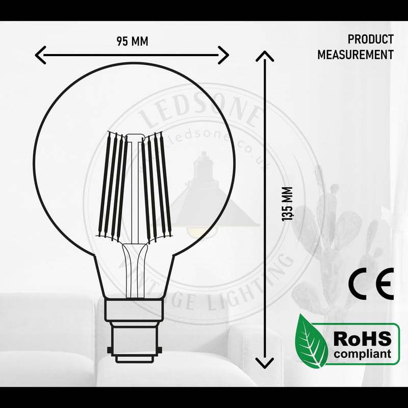 Pack 3, Vintage LED Light Bulb - Image 3