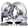 Detroit Axle Front Drilled & Slotted Brake Kit with Ceramic Pads for Ford Super Duty