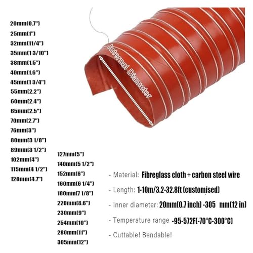 Conduit de ventilation flexible 25 mm silicone pour système d'air de 10 m - 8