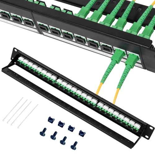 Panel de conexión de fibra 1U para evitar pérdidas de señal con 24 adaptadores LC OS2 monomodo