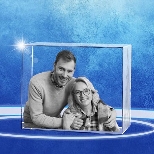TheCryve Personalized 3D Crystal Photo, Customized Laser Engraved Glass Picture