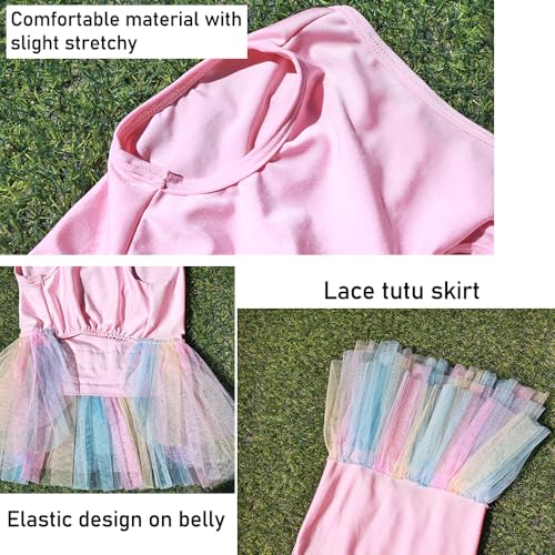 Ropa para mascotas gatos y perros pequeños ANIAC chaleco con falda de princesa rosa 6
