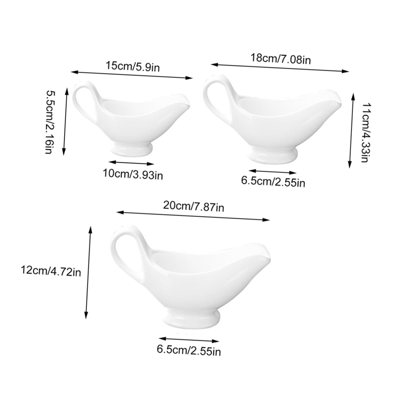 HOLIDYOYO 3pcs Steak Sauce Bucket Mini Coffee Syrup Espresso Pot Syrup for Coffee Snack Bowl Porcelain Gravy Boat Sauce Dispensers Sauce Jugs Soy Sauce Dish Syrup Pitcher White Ceramics