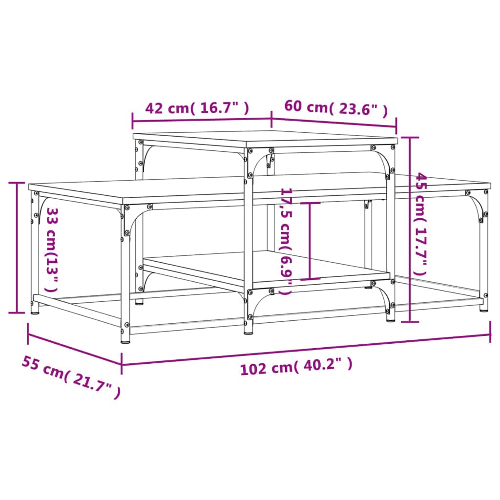 Homgoday Tavolino da caffè nero 102 x 60 x 45 cm, in legno ingegnerizzato, tavolino da tè per soggiorno, sala d'accoglienza degli ospiti, camera da letto e mobili da ufficio