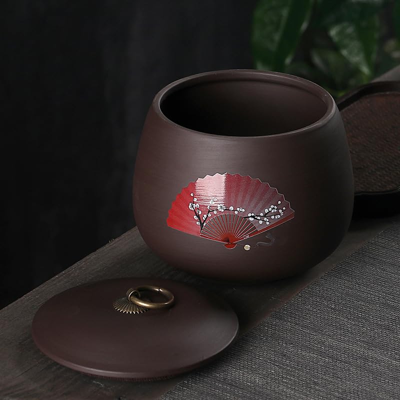 Kaffeedose, Bonbondose, Keramik, for Tee, Kaffee, Zucker, Keksdosen, Kleine Gläser Mit Deckel(Brown)