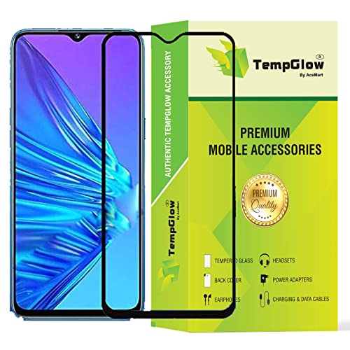 Image of Screen Protector for Realme 5 / 5s / 5i (Black) Tempered Glass Edge-to-Edge 6D Screen Guard With Installation Kit