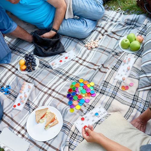 xolear 200 Stück Magnetische Bingo Chips Set, Bingo Spiel mit 2 Stück Magnetische Stäbe Gehirnleistung Steigern Desktop Magnet Spiel, Farbe Magnet Chips, Lernspielzeug für Familiares Grupales Eventos