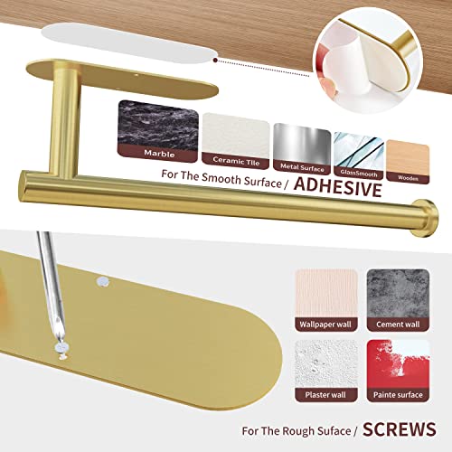 DEKAVA Paper Towel Holder Under Cabinet for Kitchen, Adhesive Paper Towel Holder Wall Mount, SUS304 Stainless Steel 13 inch(1,Gold) by DEKAVA - Image 7