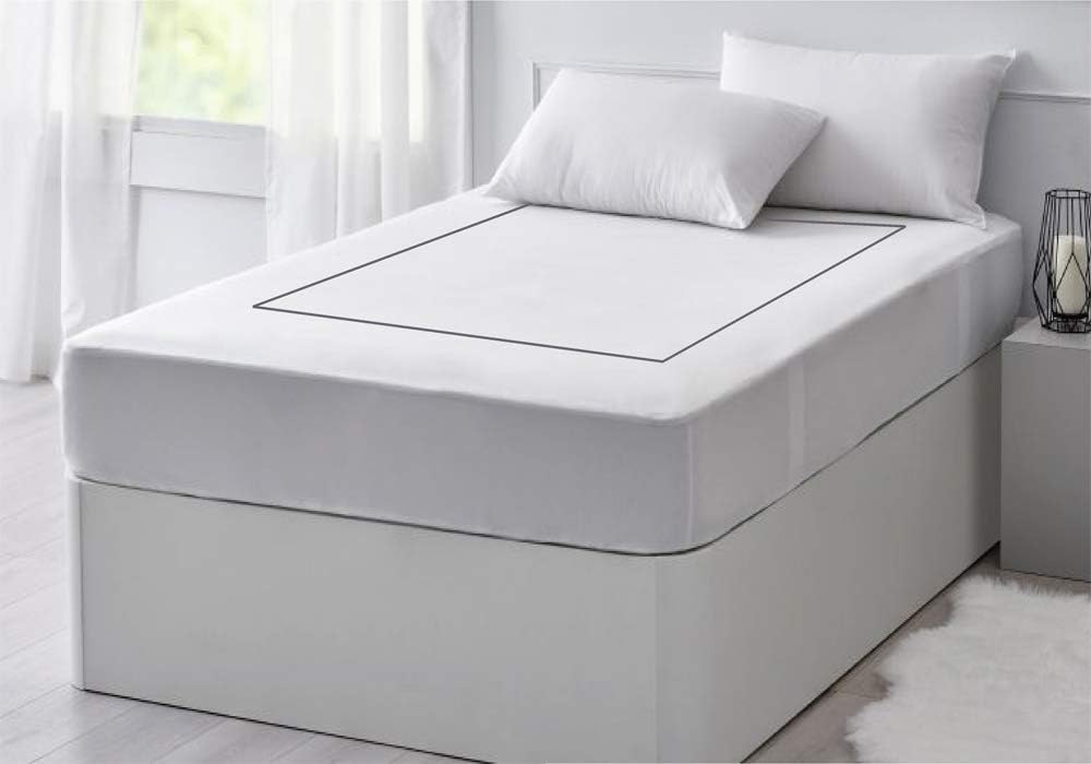 1000 Thread Count Fits Mattress Upto 12 Inch Deep Pocket 1 piece (Bottom Sheet Only) Fitted Bed Sheet Cotton Twin XL, Elephant Grey Border