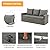 GYUTEI 6 Piece Outdoor Patio Funiture Set,Outdoor Sectional Recliner Sofa Modern High Back Wicker Seating with 2 Ottomans,All Weather Cushions and Storage Table (Grey)