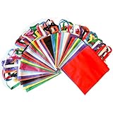 50 Piece Large Tote Bags Bulk Assortment, Nonwoven Polyester Reusable Bags
