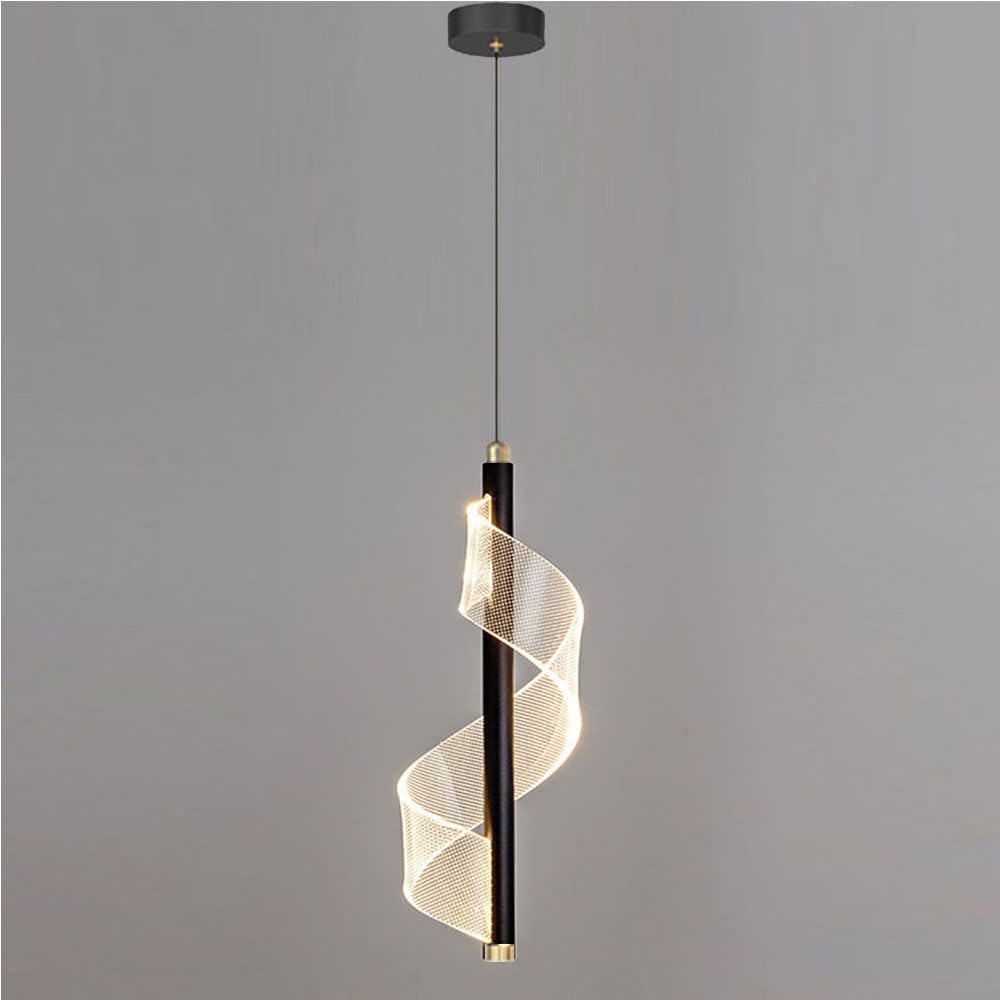 Mengjay LED Pendant Light Fixture Modern Chandelier,Dimmable LED Pendant Light,LED Chandelier,LED Pendant Light for Kitchen, Dining Room, Living Room,Restaurant (Black(Single Head))