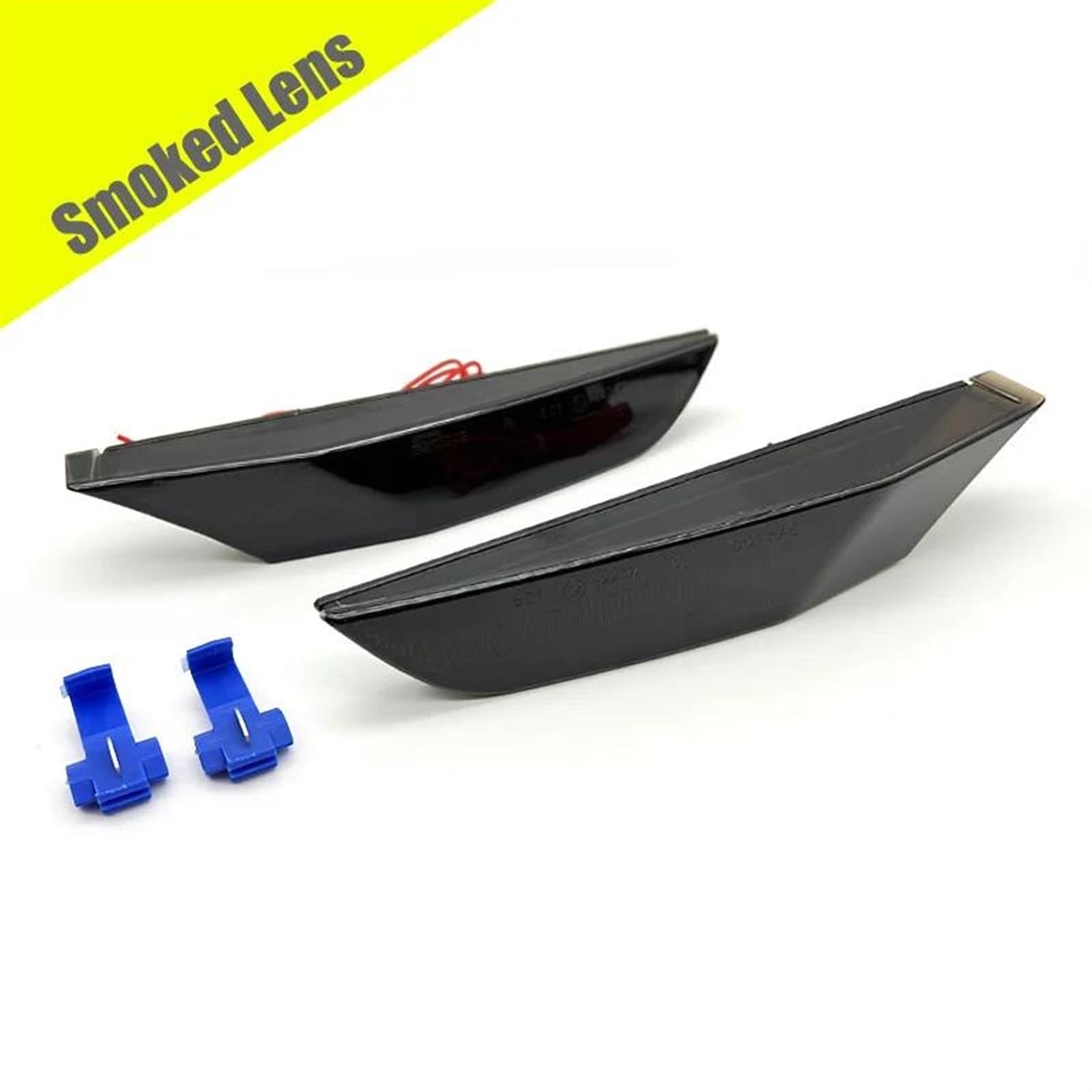 Auto Indicatore Direzione Compatibile con Nissan per Skyline V35 2001-2006 Paraurti Anteriore Bianco DRL Dinamico Ambra Luce di Posizione Laterale 26185AL520 26180AL520 IN2550108(Smoked Lens)